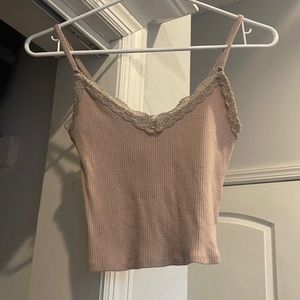 garage champagne colored lace top